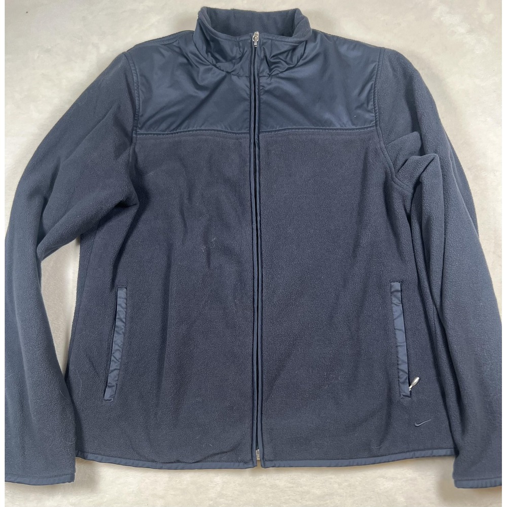 Nike Jacket‎ Womens Medium Blue Therma-Fit Fleece Full Zip Stand Collar
